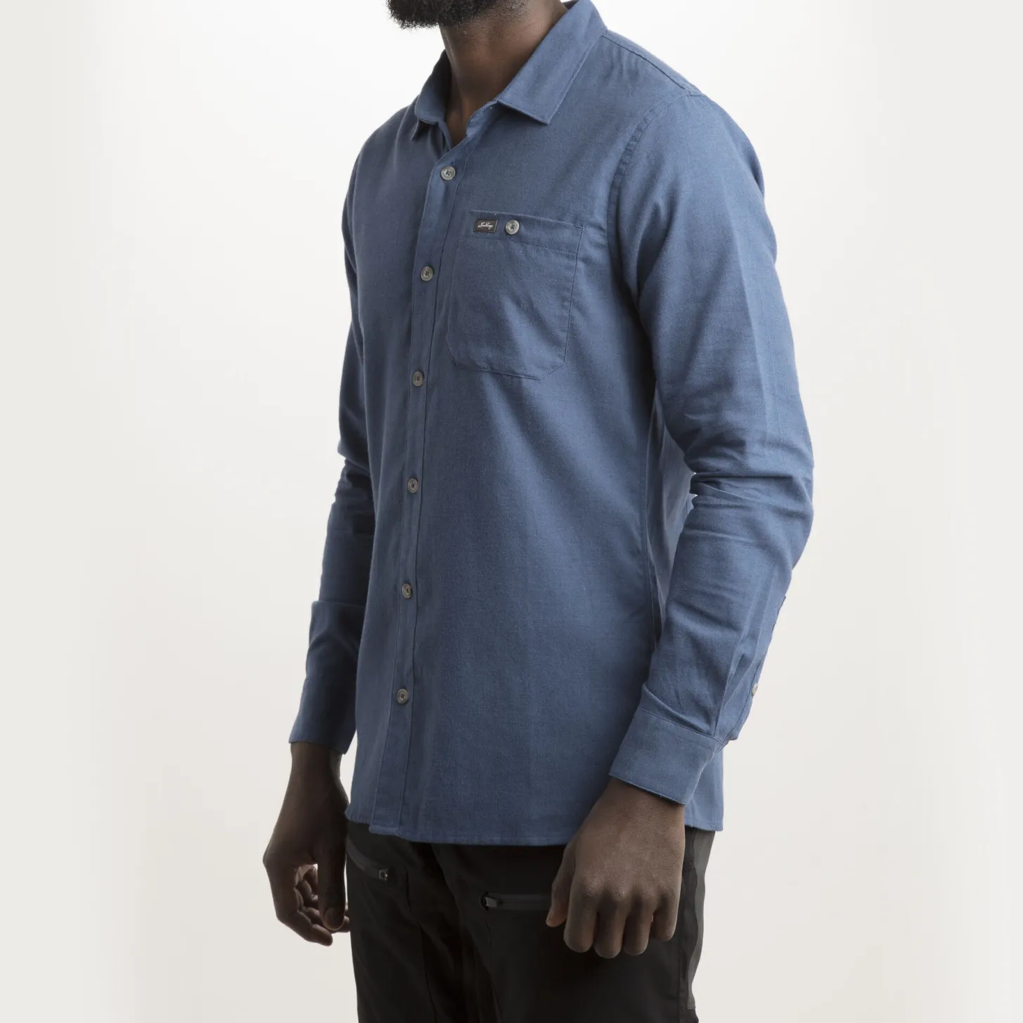 Lundhags Ekren Solid Ms LS Shirt Mid Blue Fashion