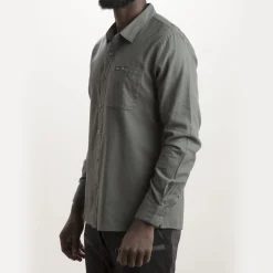 Lundhags Ekren Solid Ms LS Shirt Dark Agave Clearance