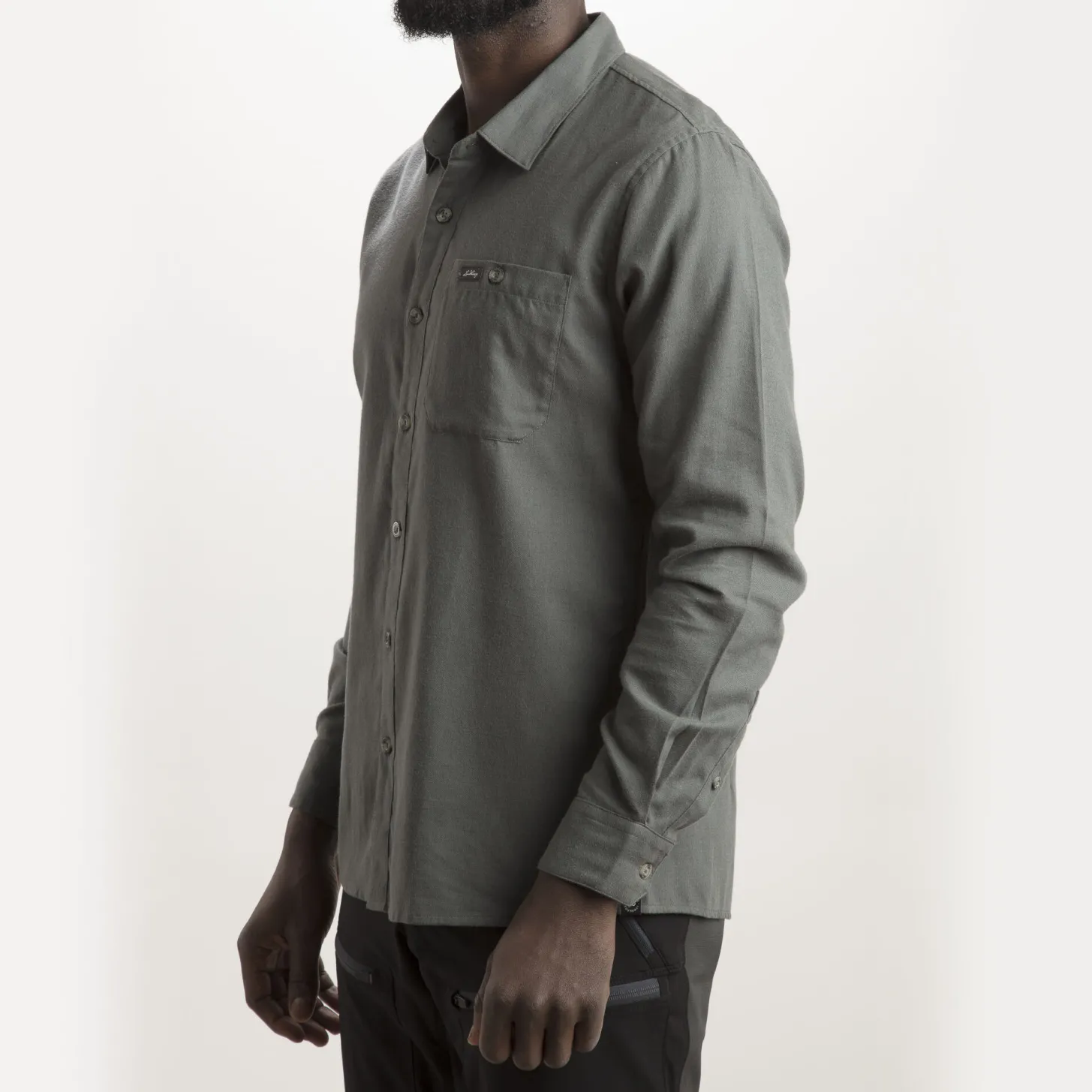 Lundhags Ekren Solid Ms LS Shirt Dark Agave Clearance