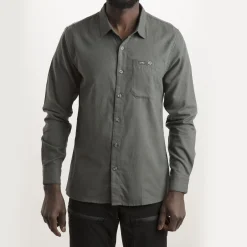 Lundhags Ekren Solid Ms LS Shirt Dark Agave Clearance