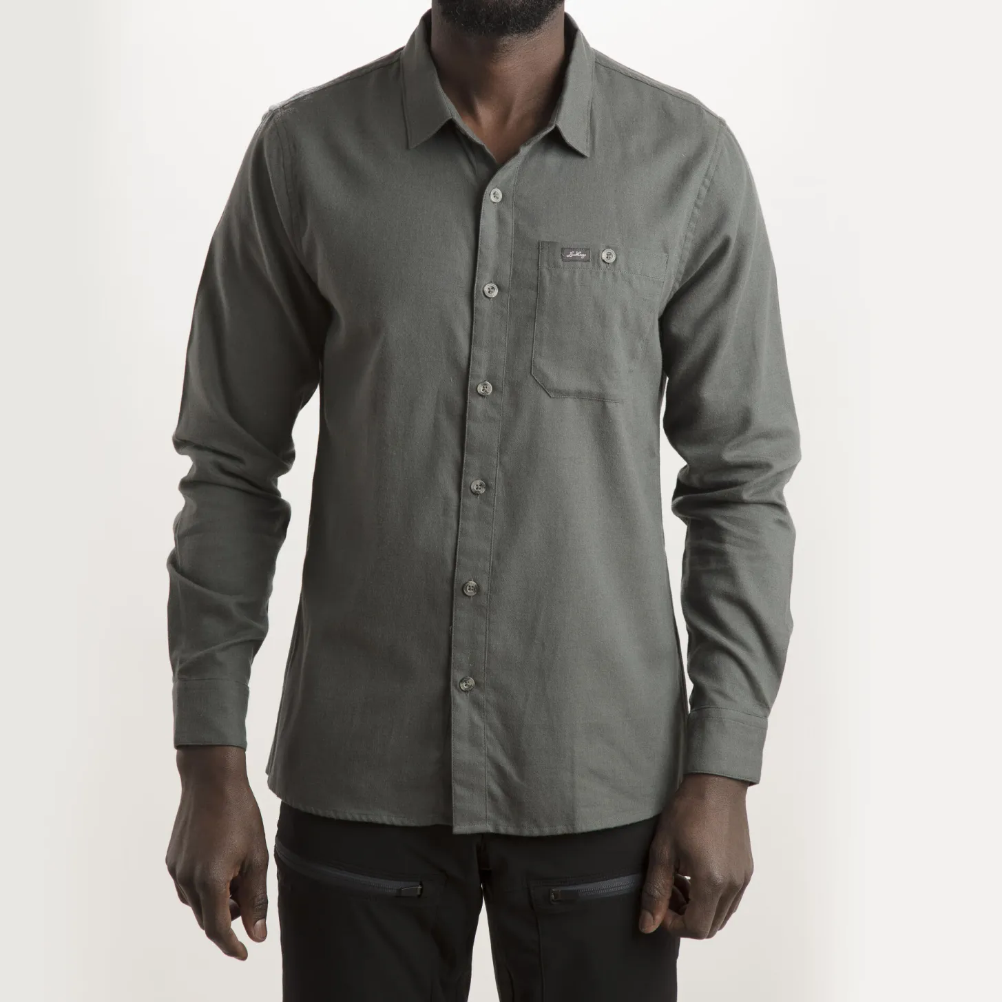 Lundhags Ekren Solid Ms LS Shirt Dark Agave Clearance