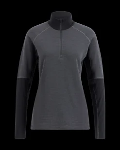 Lundhags Prime Merino Half Zip W Charcoal/Black Discount